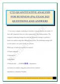 C723 QUANTITATIVE ANALYSIS FOR BUSINESS &lpar;PA&rpar; EXAM 2025 QUESTIONS AND ANSWERS