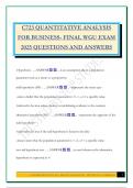 C723 QUANTITATIVE ANALYSIS FOR BUSINESS- FINAL WGU EXAM 2025 QUESTIONS AND ANSWERS