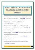 MCPHS ANATOMY & PHYSIOLOGY EXAM 2 2025 QUESTIONS AND ANSWERS