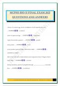 MCPHS BIO II FINAL EXAM 2025 QUESTIONS AND ANSWERS