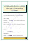 ANATOMY FINAL EXAM &ndash; MCPHS EXAM 2025 QUESTIONS AND ANSWERS