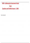 APEA- Cardiovascular Assessment Actual Exam Questions and Verified Answers &vert; 100&percnt;