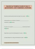MANUFACTURING PAXPAT DAY 3 QUESTIONS AND VERIFIED ANSWERS