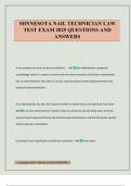 MINNESOTA NAIL TECHNICIAN LAW TEST EXAM 2025 QUESTIONS AND ANSWERS