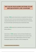 MN SALON MANAGER LICENSE EXAM 2025 QUESTIONS AND ANSWERS