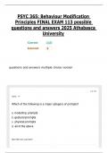 PSYC 365&colon; Behaviour Modification Principles FINAL EXAM 113 possible questions and answers 2025 Athabasca University