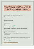 ILLINOIS STATE UNIVERSITY MQM 227 EXAM 2 STUDY GUIDE&comma; FIL 185 EXAM 2025 QUESTIONS AND ANSWERS
