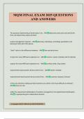 MQM FINAL EXAM 2025 QUESTIONS AND ANSWERS
