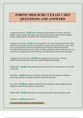 FORTIS MED SURG 2 EXAM 1 2025 QUESTIONS AND ANSWERS