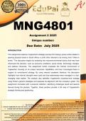 MNG4801 Assignment 2 &lpar;COMPLETE ANSWERS&rpar; 2025 - DUE July 2025