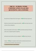 NBCSN - SCHOOL NURSE CERTIFICATION EXAM 2025 QUESTIONS AND ANSWERS