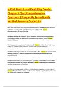 NASM Stretch and Flexibility Coach - Chapter 1 Quiz Comprehensive Questions &lpar;Frequently Tested&rpar; with Verified Answers Graded A&plus;