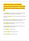 NASM Stretching and Flexibility Comprehensive Questions &lpar;Frequently Tested&rpar; and Verified Answers Graded A&plus;