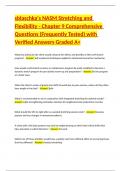 sblaschka's NASM Stretching and Flexibility - Chapter 9 Comprehensive Questions &lpar;Frequently Tested&rpar; with Verified Answers Graded A&plus;