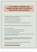 NJ ACCIDENT AND HEALTH PRODUCER PRACTICE EXAM 2025 QUESTIONS AND ANSWERS