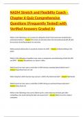 NASM Stretch and Flexibilty Coach - Chapter 6 Quiz Comprehensive Questions &lpar;Frequently Tested&rpar; with Verified Answers Graded A&plus;