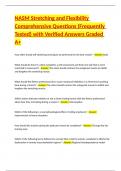 NASM Stretching and Flexibility Comprehensive Questions &lpar;Frequently Tested&rpar; with Verified Answers Graded A&plus;