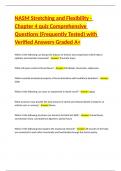 NASM Stretching and Flexibility - Chapter 4 quiz Comprehensive Questions &lpar;Frequently Tested&rpar; with Verified Answers Graded A&plus;