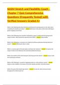 NASM Stretch and Flexibility Coach - Chapter 3 quiz Comprehensive Questions &lpar;Frequently Tested&rpar; with Verified Answers Graded A  Package Deal