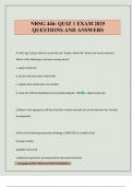 NRSG 446&colon; QUIZ 1 EXAM 2025 QUESTIONS AND ANSWERS