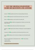 GCU NSC-150 FINAL EXAM STUDY GUIDE 2025 QUESTIONS AND ANSWERS