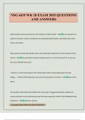 NSG 6435 WK 10 EXAM 2025 QUESTIONS AND ANSWERS