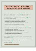 NU 170 MATERNAL CHILD EXAM &num;1 2025 QUESTIONS AND ANSWERS