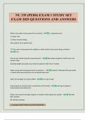 NU 335 &lpar;PEDS&rpar; EXAM 1 STUDY SET EXAM 2025 QUESTIONS AND ANSWERS