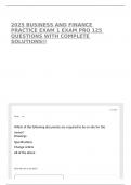 2025 BUSINESS AND FINANCE PRACTICE EXAM 1 EXAM PRO 125 QUESTIONS WITH COMPLETE SOLUTIONS&excl;&excl;