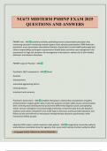 NU673 MIDTERM PMHNP EXAM 2025 QUESTIONS AND ANSWERS