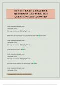 NUR 414&colon; EXAM 2 PRACTICE QUESTIONS &lpar;LECTURE&rpar; 2025 QUESTIONS AND ANSWERS