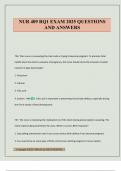 NUR 409 RQ1 EXAM 2025 QUESTIONS AND ANSWERS