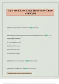 NUR 409 EXAM 2 2025 QUESTIONS AND ANSWERS