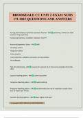 BROOKDALE CC UNIT 2 EXAM NURS 171 2025 QUESTIONS AND ANSWERS