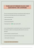 NURS 418 SYNTHESIS EXAM 1 2025 QUESTIONS AND ANSWERS