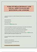 NURS 3375 HEALTH POLICY AND LEGAL ASPECTS EXAM 2025 QUESTIONS AND ANSWERS