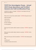 TCFP Fire Investigator Exam &ndash; Actual 2025 Exam Questions and Verified Answers for Full Certification Prep