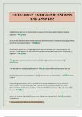NURSE 6003N EXAM 2025 QUESTIONS AND ANSWERS