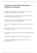 Amanda Fine Marketing 3010 Exam 1 Questions & Answers