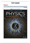 Test Bank for Physics&comma; 12th Edition by John D&period; Cutnell&comma; Kenneth W&period; Johnson&comma; David Young&comma; and Shane Stadler &vert;all chapters covered&vert;