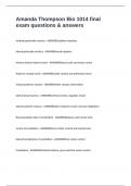Amanda Thompson Bio 1014 final exam questions & answers