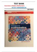 Test Bank for Excursions in Modern Mathematics&comma; 10th Edition by Peter Tannenbaum &vert;all chapters&vert;