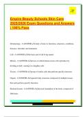 Empire Beauty Schools Skin Care  2025&sol;2026 Exam Questions and Answers  &vert; 100&percnt; Pass 