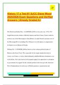 History 17 a Test &num;1 SJCC Diane Wood  2025&sol;2026 Exam Questions and Verified  Answers &vert; Already Graded A&plus; 