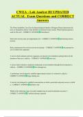 CWEA - Lab Analyst III UPDATED  ACTUAL  Exam Questions and CORRECT  Answers
