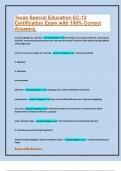 Texas Special Education EC-12 Certification Exam with 100&percnt; Correct Answers