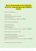 Drivers Ed Knowledge Exam UPDATED  ACTUAL  Exam Questions and CORRECT  Answers