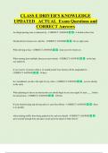 CLASS E DRIVER'S KNOWLEDGE  UPDATED   ACTUAL  Exam Questions and  CORRECT Answers