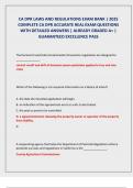 CA DPR LAWS AND REGULATIONS EXAM BANK &vert; 2025  COMPLETE CA DPR ACCURATE REAL EXAM QUESTIONS  WITH DETAILED ANSWERS &vert; ALREADY GRADED A&plus; &vert;  GUARANTEED EXCELLENCE PASS