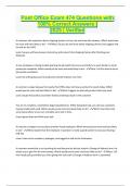 Post Office Exam 474 Questions with 100&percnt; Correct Answers &vert; 2025 &vert; Verified